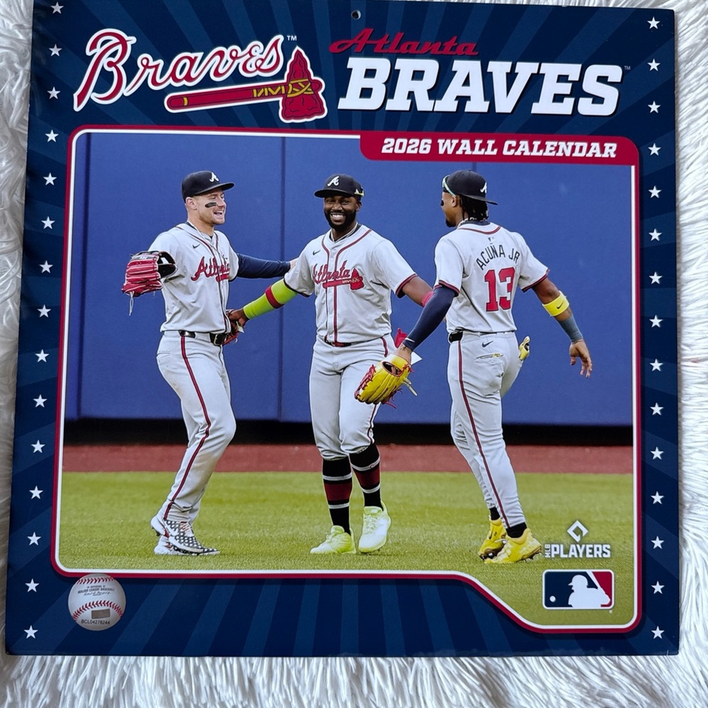 MLB Atlanta Braves 2026 Wall Calendar - Blue and Red